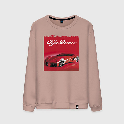 Мужской свитшот Alfa Romeo - красная мечта! / Пыльно-розовый – фото 1