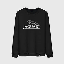 Свитшот хлопковый мужской Jaguar, Ягуар Логотип, цвет: черный
