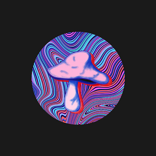 Мужской свитшот Грибочек в кругляше : / Черный – фото 3