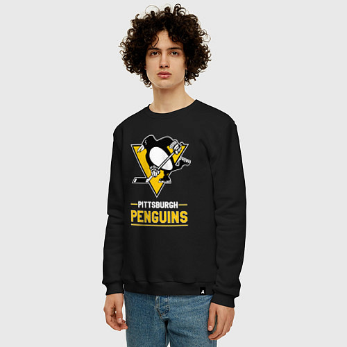 Мужской свитшот Питтсбург Пингвинз , Pittsburgh Penguins / Черный – фото 3