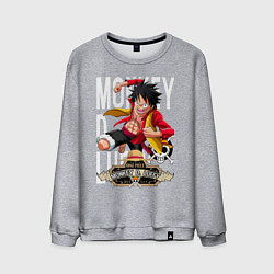 Свитшот хлопковый мужской One Piece Monkey Большой Куш Манки, цвет: меланж