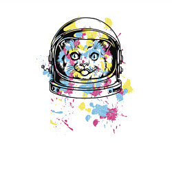 Свитшот хлопковый мужской Кот в космосе! Space CAT, цвет: белый — фото 2