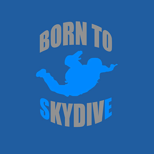 Мужской свитшот Рожденный прыгать с парашютом / Синий – фото 3