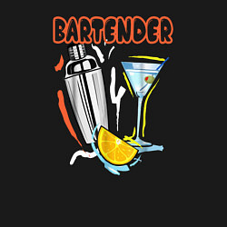 Свитшот хлопковый мужской Бармен - bartender, цвет: черный — фото 2