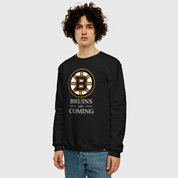 Свитшот хлопковый мужской Boston are coming, Бостон Брюинз, Boston Bruins, цвет: черный — фото 2