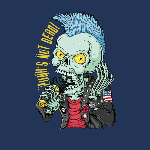 Мужской свитшот Punks not dead! Motto! / Тёмно-синий – фото 3