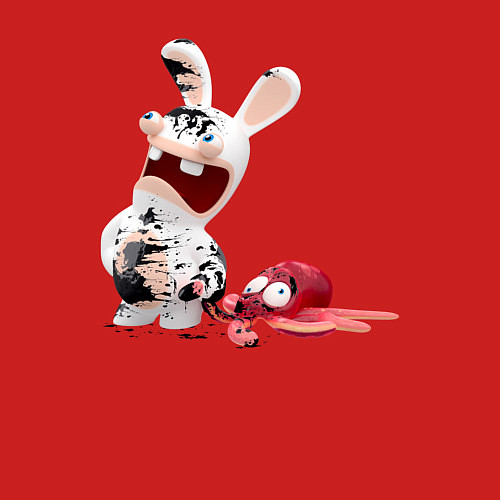 Мужской свитшот Бешеный кролик и осьминог / Красный – фото 3