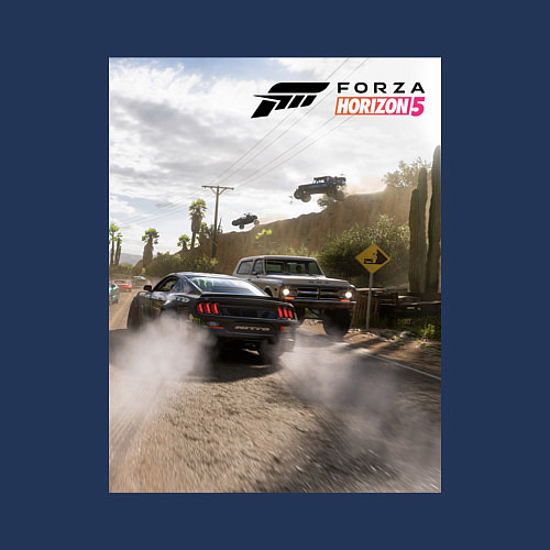 Мужской свитшот FORZA HORIZON 5 MUSTANG RTR / Тёмно-синий – фото 3