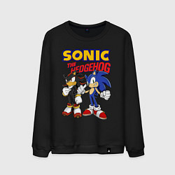 Свитшот хлопковый мужской ЕЖ СОНИК SONIC THE HEDGEHOG, цвет: черный