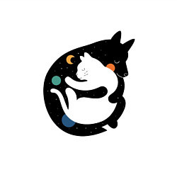 Свитшот хлопковый мужской Обнимашки волк и кошка, цвет: белый — фото 2