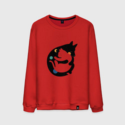 Мужской свитшот Обнимашки волк и кошка