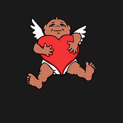 Свитшот хлопковый мужской СЕРДЦЕ И КУПИДОН HEART AND CUPID, цвет: черный — фото 2