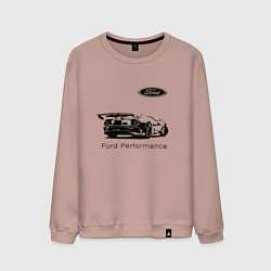 Свитшот хлопковый мужской Ford Performance Racing team, цвет: пыльно-розовый