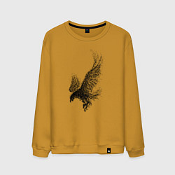 Свитшот хлопковый мужской Пикирующий орёл Пуантель, цвет: горчичный