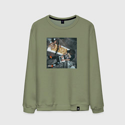 Свитшот хлопковый мужской 163ONMYNECK NO OFFENCE, цвет: авокадо