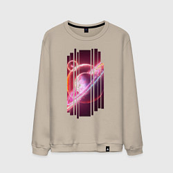 Свитшот хлопковый мужской Моя Вселенная Космическое настроение, цвет: миндальный