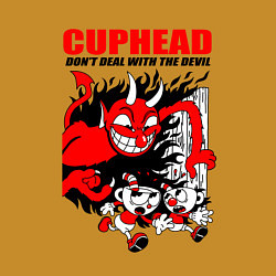 Свитшот хлопковый мужской Dont deal with the devil CUPHEAD, цвет: горчичный — фото 2