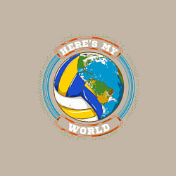 Свитшот хлопковый мужской World - Volleyball, цвет: миндальный — фото 2