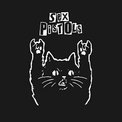 Свитшот хлопковый мужской Sex Pistols Рок кот, цвет: черный — фото 2