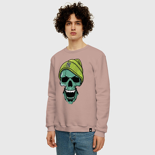 Мужской свитшот New York Yankees Cool skull / Пыльно-розовый – фото 3