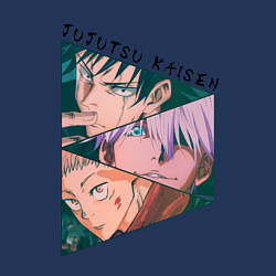 Свитшот хлопковый мужской Jujutsu Kaisen, Юджи Итадори, Мэгуми Фушигуро и Са, цвет: тёмно-синий — фото 2