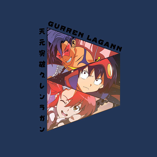 Мужской свитшот Tengen Toppa Gurren Lagann, Камина, Йоко Литтнер и / Тёмно-синий – фото 3