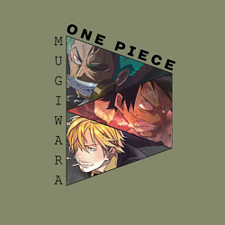 Свитшот хлопковый мужской Ван-Пис, Луффи, Зоро Ророноа, Санджи Винсмок, цвет: авокадо — фото 2