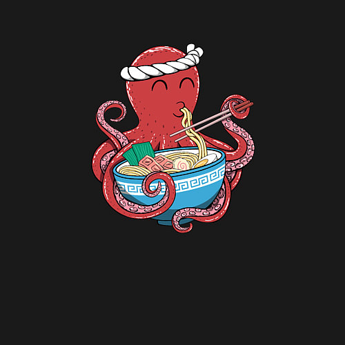 Мужской свитшот Octopus Love Ramen / Черный – фото 3