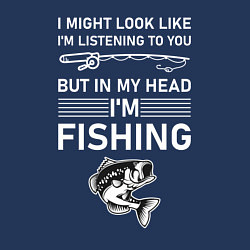 Свитшот хлопковый мужской Может показаться, что я слушаю тебя Но в голове я, цвет: тёмно-синий — фото 2