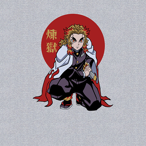 Мужской свитшот Пламенный Хашира / Меланж – фото 3