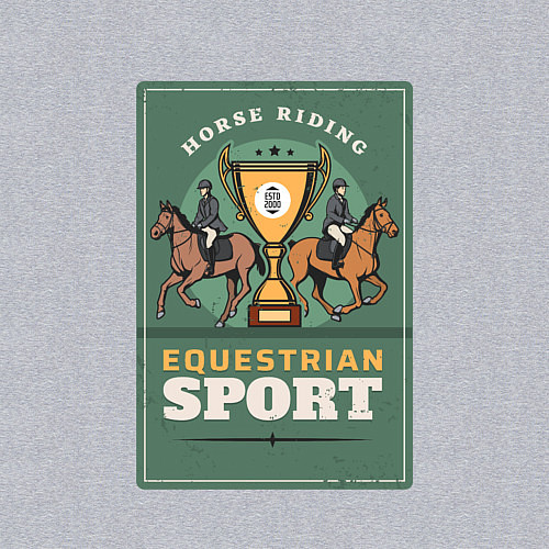 Мужской свитшот Конный спорт Horse Riding / Меланж – фото 3