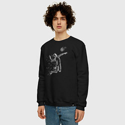 Свитшот хлопковый мужской Волейбольный удар, цвет: черный — фото 2