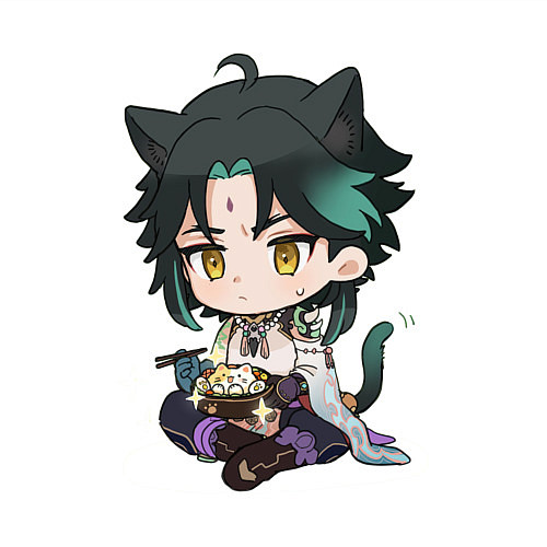 Мужской свитшот Особое блюдо для котика Сяо / Белый – фото 3