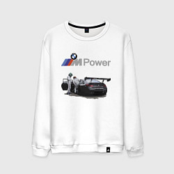 Свитшот хлопковый мужской BMW Motorsport M Power Racing Team, цвет: белый
