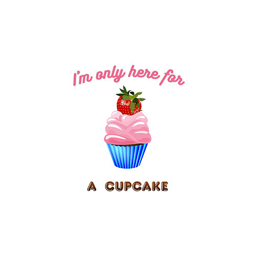 Мужской свитшот Im just here for a cupcake / Белый – фото 3