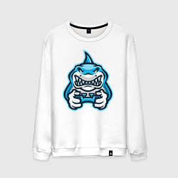 Свитшот хлопковый мужской Shark player, цвет: белый