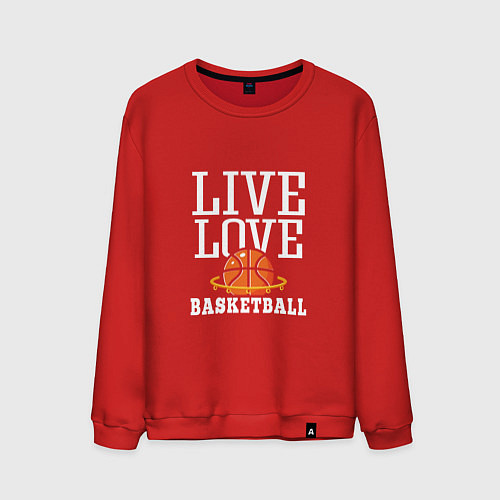 Мужской свитшот Live Love - Basketball / Красный – фото 1