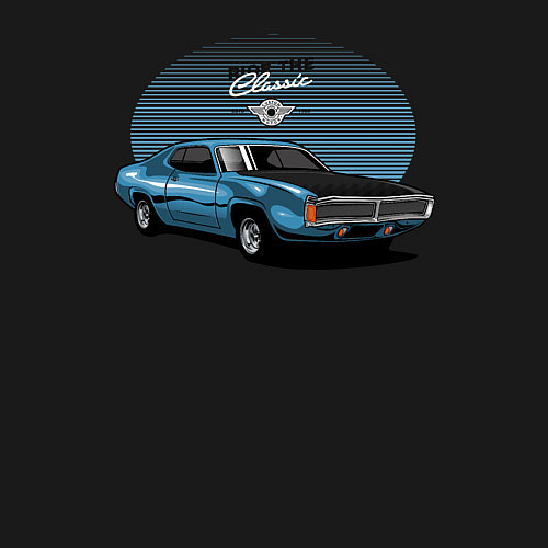 Мужской свитшот Ретро-автомобиль / Черный – фото 3