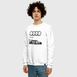 Свитшот хлопковый мужской Audi Germany, цвет: белый — фото 2