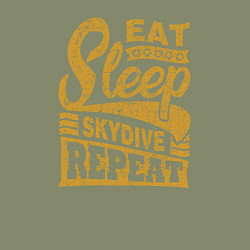 Свитшот хлопковый мужской Есть Спать Прыжки с парашютом Повторить, цвет: авокадо — фото 2