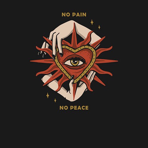 Мужской свитшот Нет боли - нет мира / Черный – фото 3