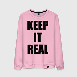 Свитшот хлопковый мужской Keep it real, цвет: светло-розовый