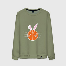 Свитшот хлопковый мужской Basketball Bunny, цвет: авокадо