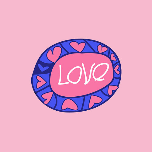 Мужской свитшот Love badge / Светло-розовый – фото 3