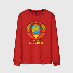 Свитшот хлопковый мужской Back in USSR - Назад в СССР, цвет: красный