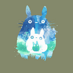 Свитшот хлопковый мужской Семья кроликов Акварель, цвет: авокадо — фото 2