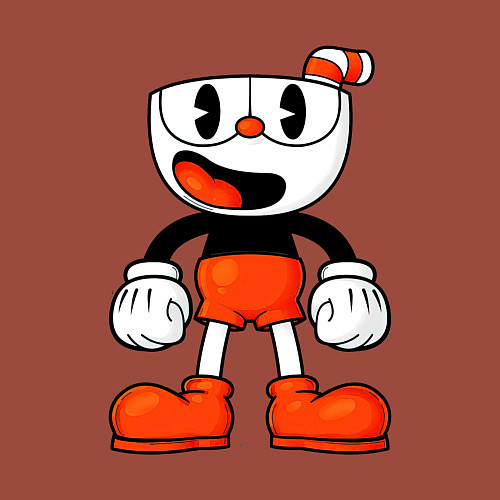 Мужской свитшот Cuphead красная чашечка / Кирпичный – фото 3