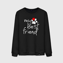 Свитшот хлопковый мужской My best friend - Мой лучший друг, цвет: черный