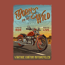 Свитшот хлопковый мужской Born to be wild!, цвет: кирпичный — фото 2