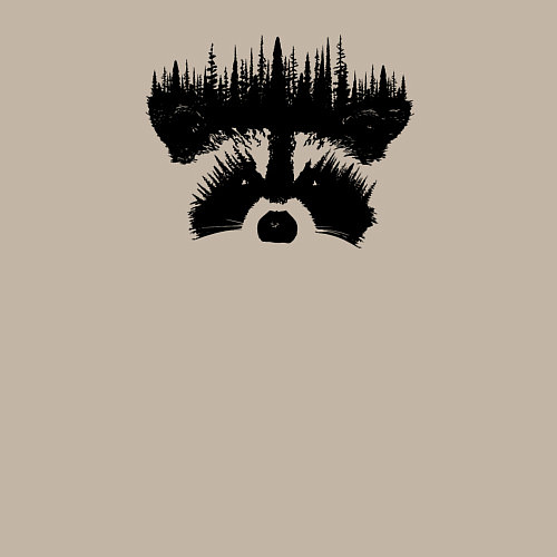 Мужской свитшот Енот и Лес / Миндальный – фото 3